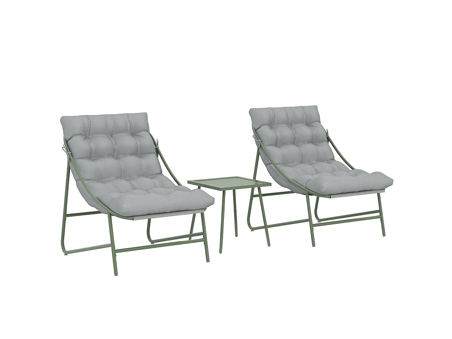 Salon de jardin 2 places 3 pièces ensemble lounge design avec grands coussins