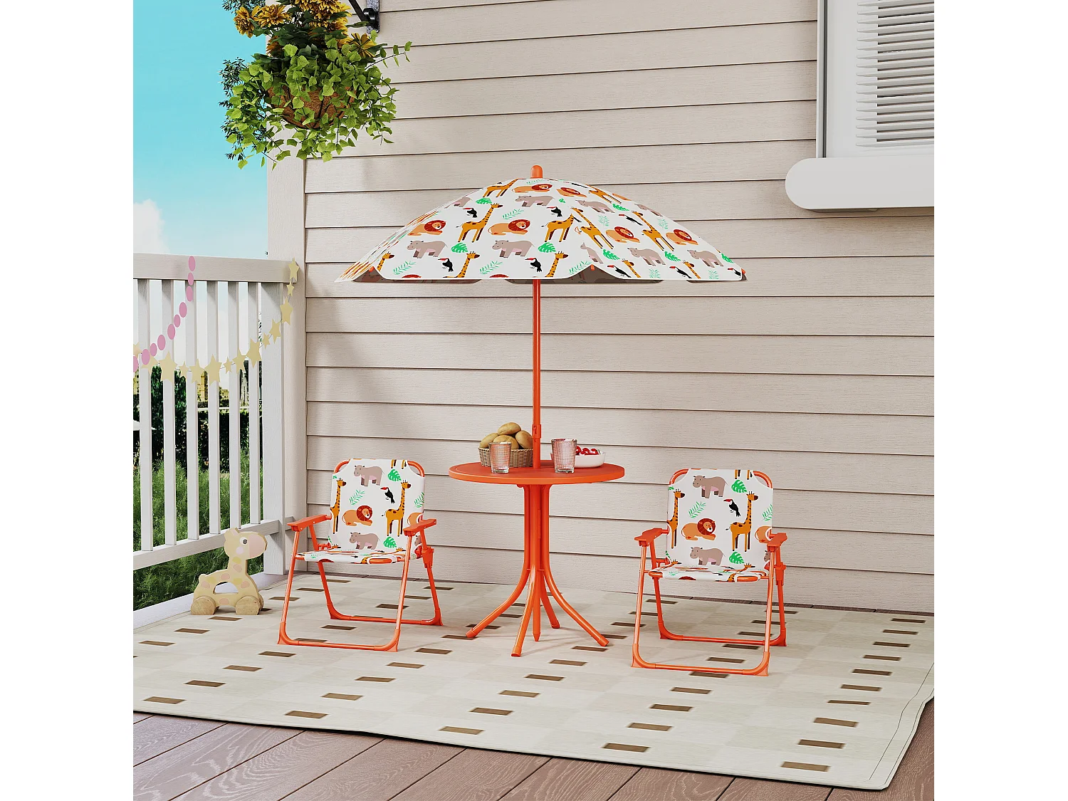 Ensemble salon de jardin enfant 4 pièces design savane