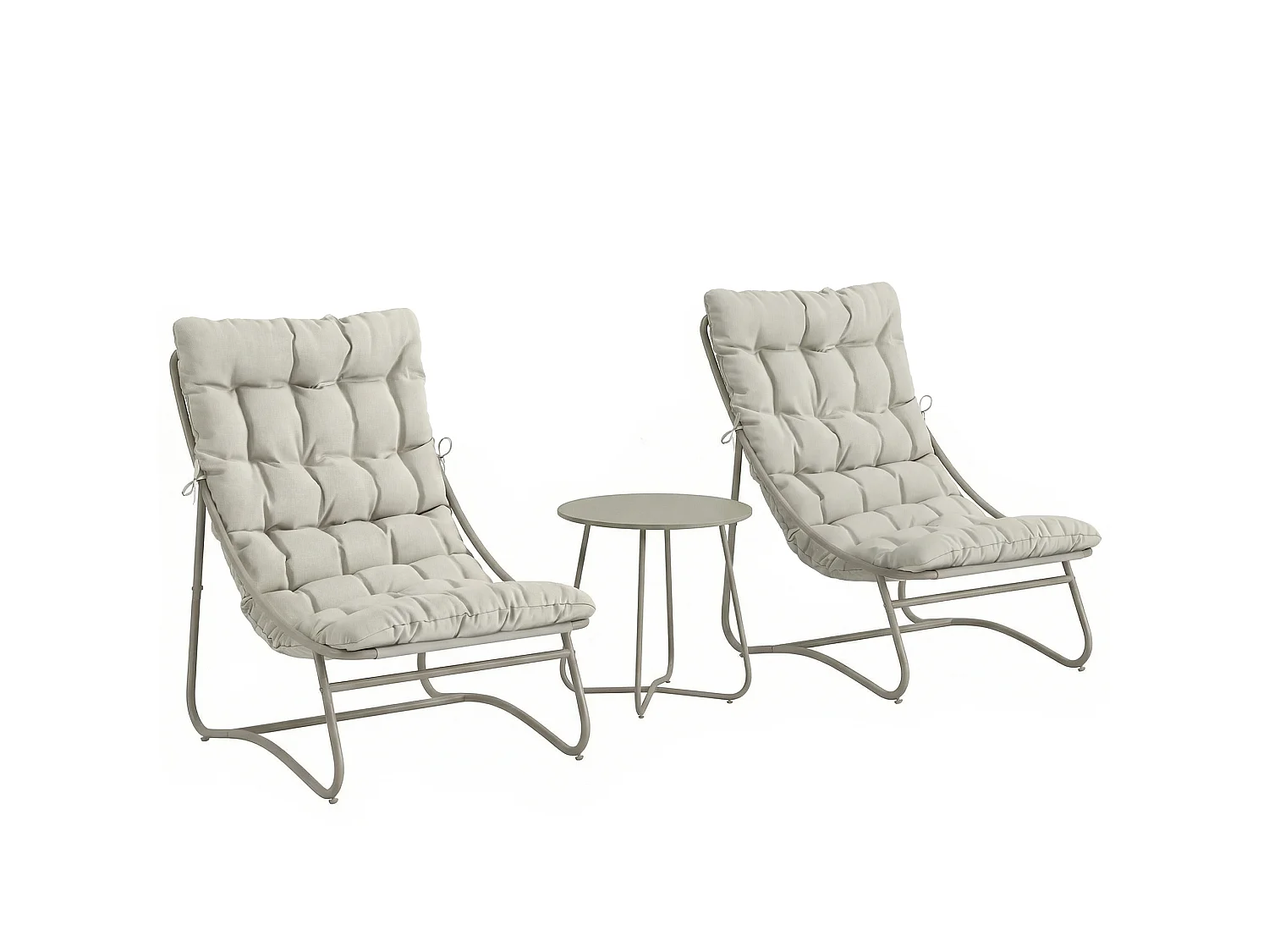 Salon de jardin bistro 3 pièces 2 personnes métal gris
