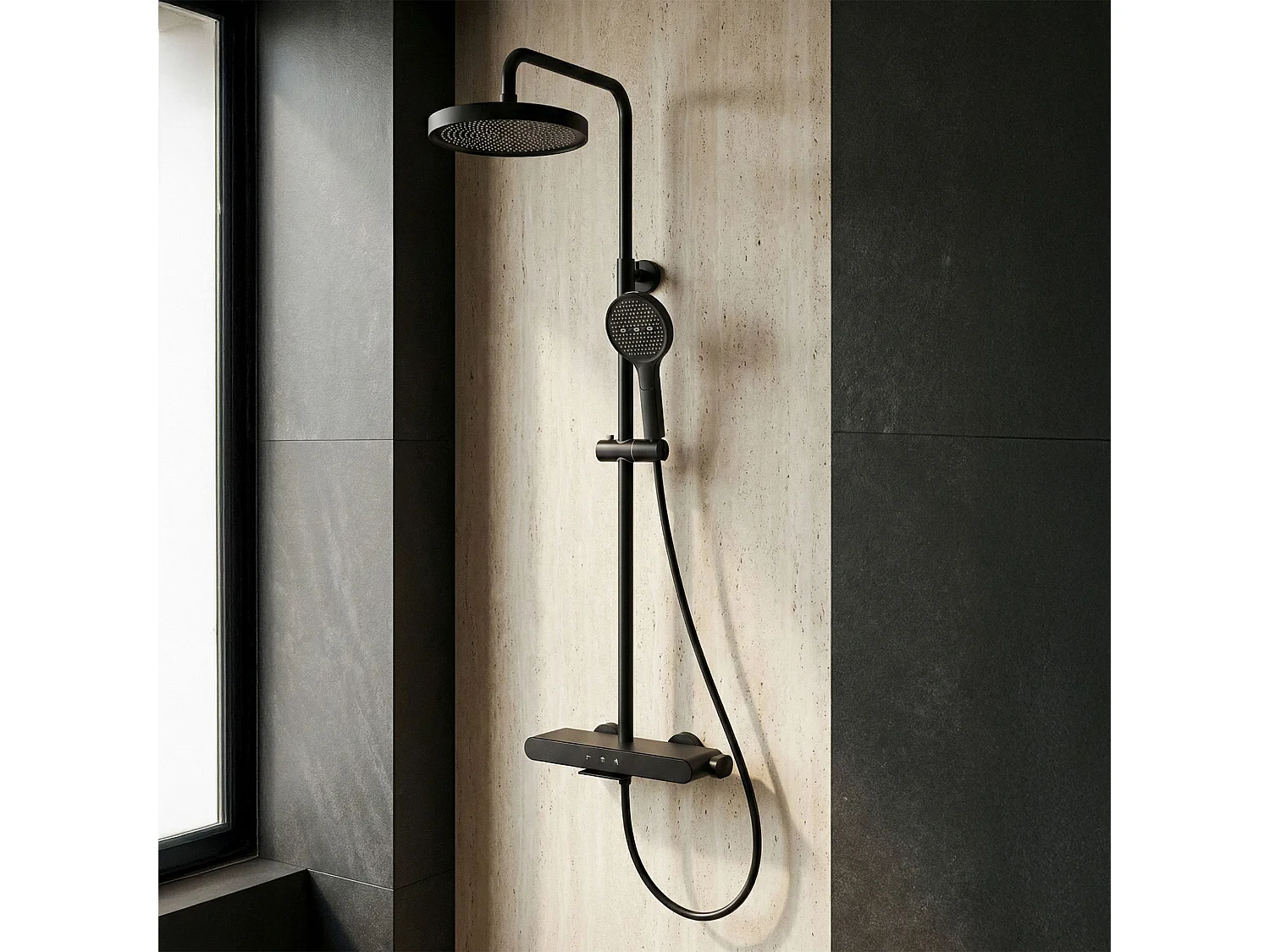 Rea Farel brusesæt , sort, 40X15,5X128CM