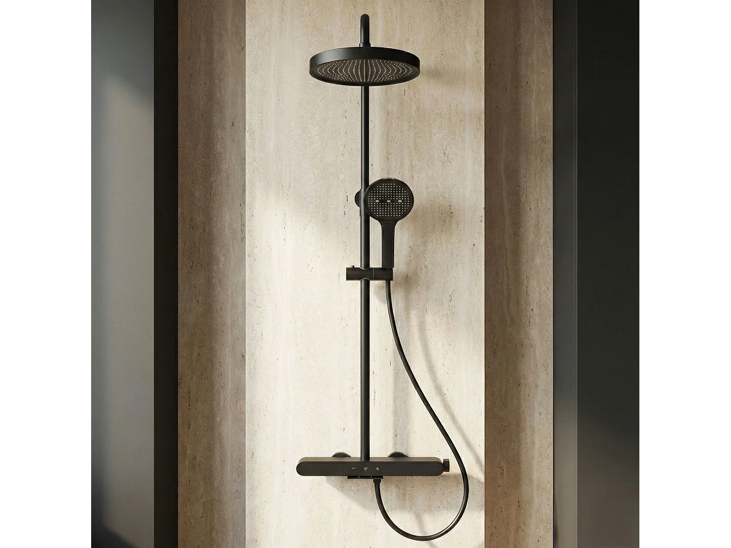Rea Farel brusesæt , sort, 40X15,5X128CM