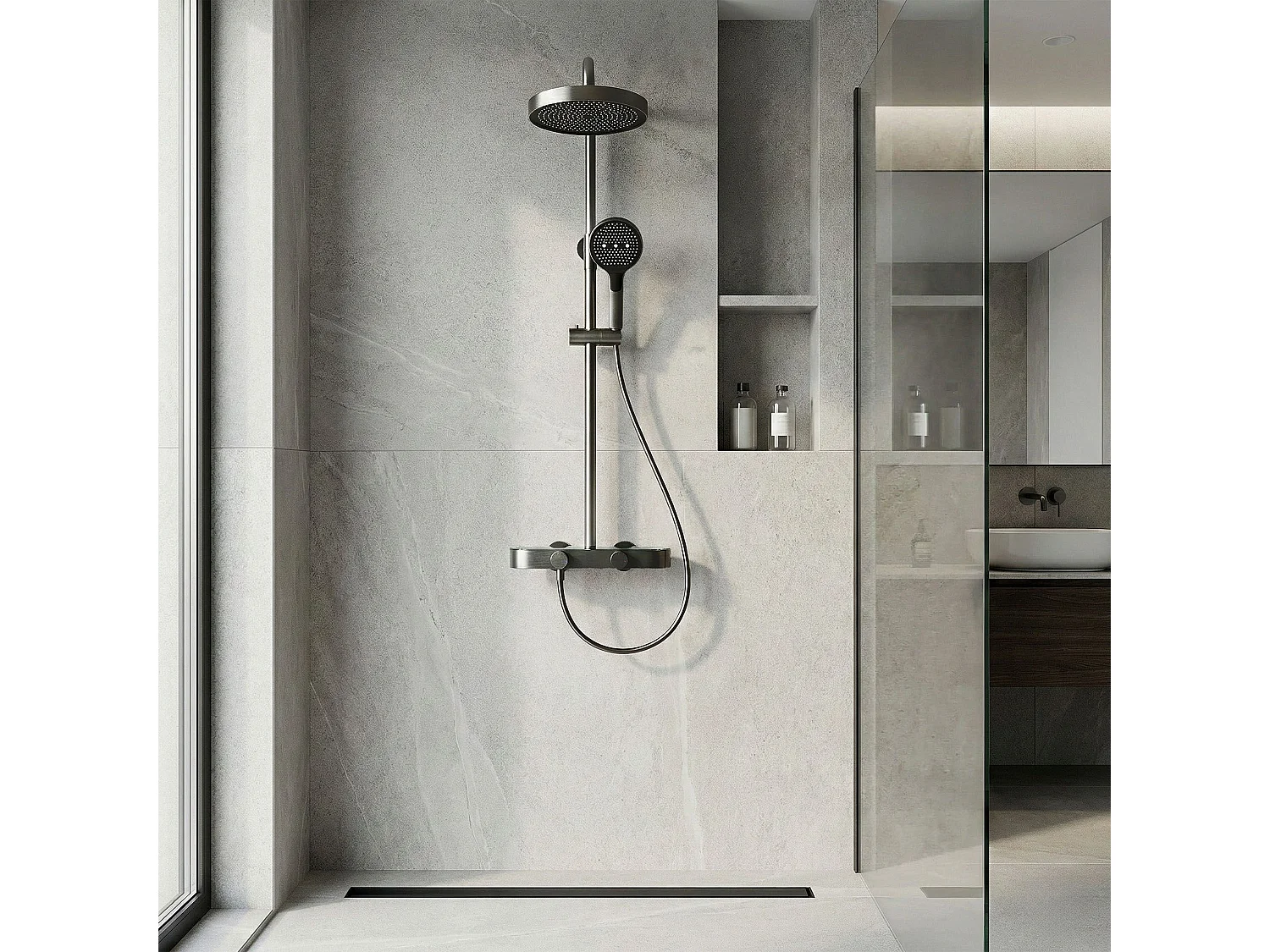 Rea Creo brusesæt , titan, 37X15,5X128CM