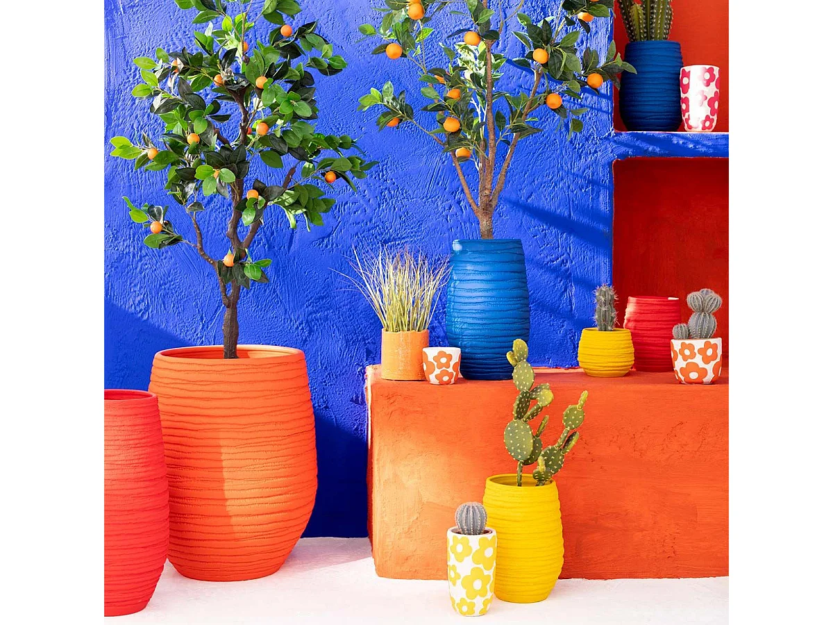 Vase en Céramique "Fiesta" 40cm Bleu