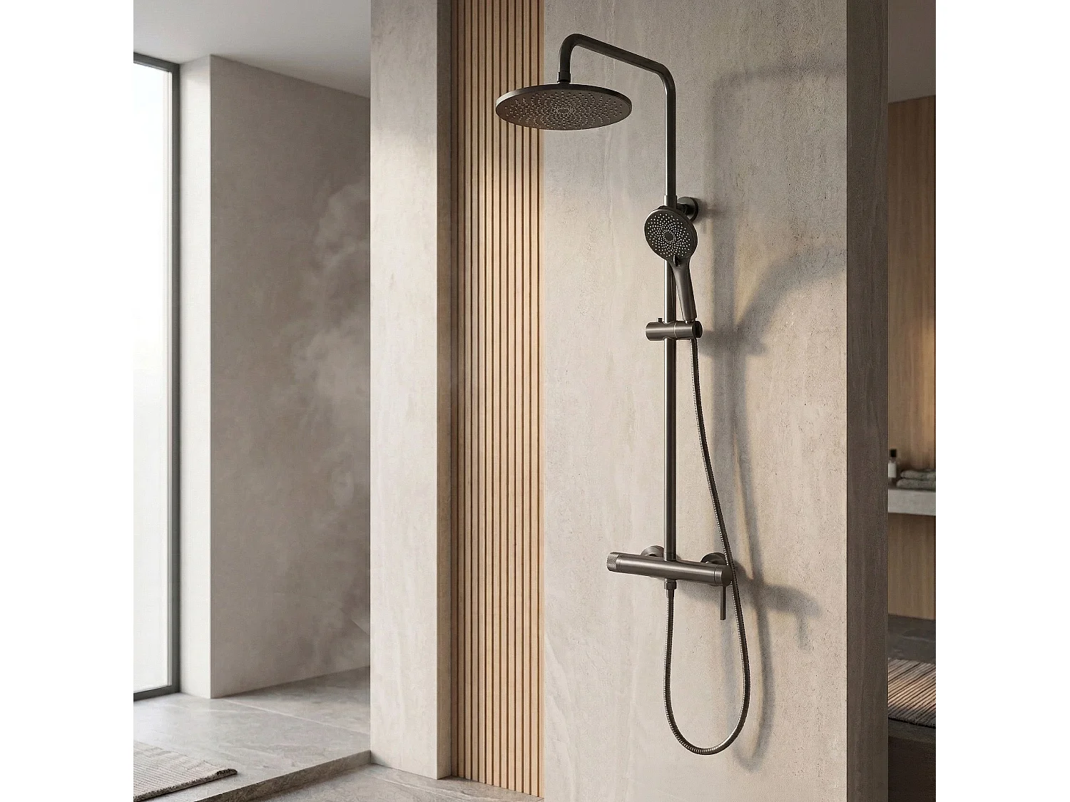 Rea Rivo JS-7028GG brusesæt , titan, 33X29,5X126,5CM
