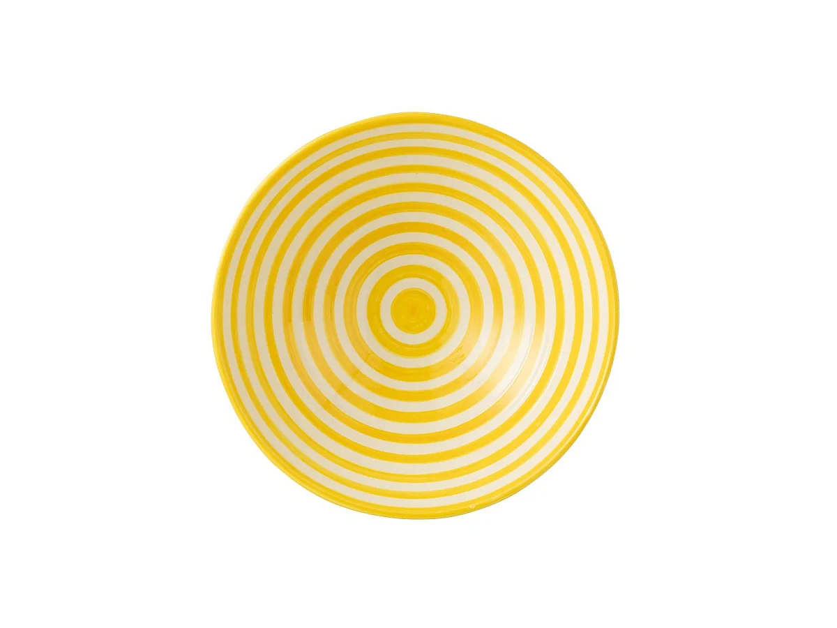 Saladier en Céramique "Granada Rayure" 40cm Jaune