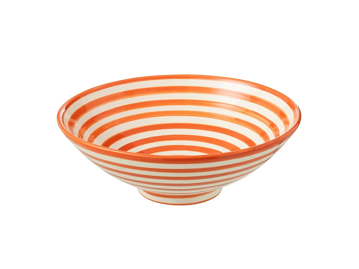 Saladier en Céramique "Granada Rayure" 40cm Orange