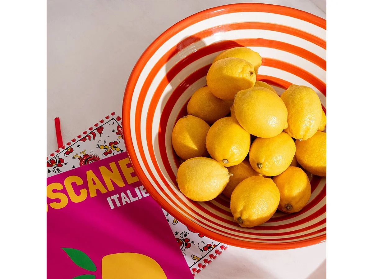 Saladier en Céramique "Granada Rayure" 40cm Orange