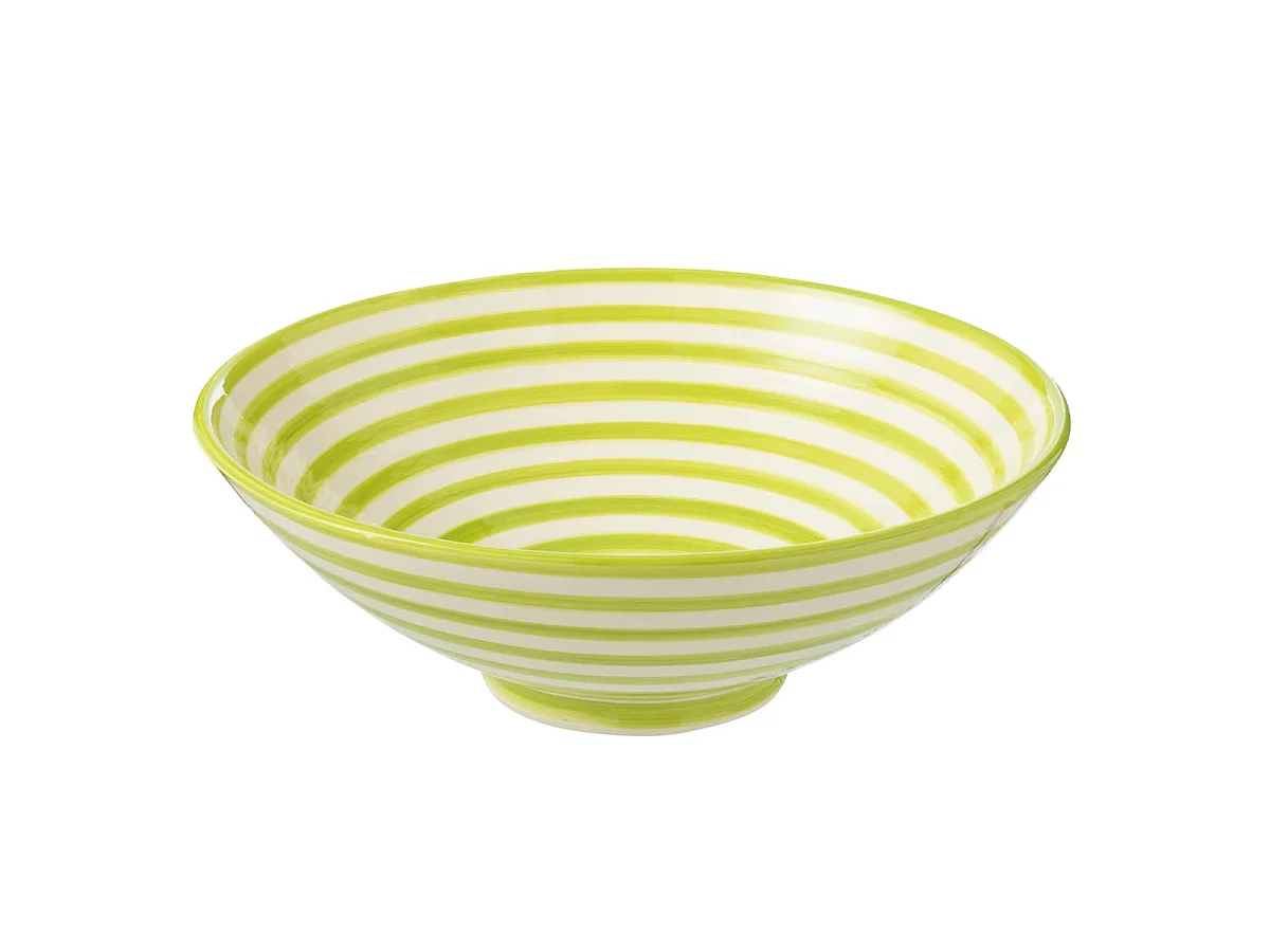 Saladier en Céramique "Granada Rayure" 40cm Vert