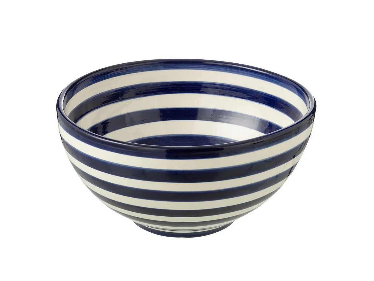 Saladier en Céramique "Granada Rayure" 28cm Bleu Cobalt