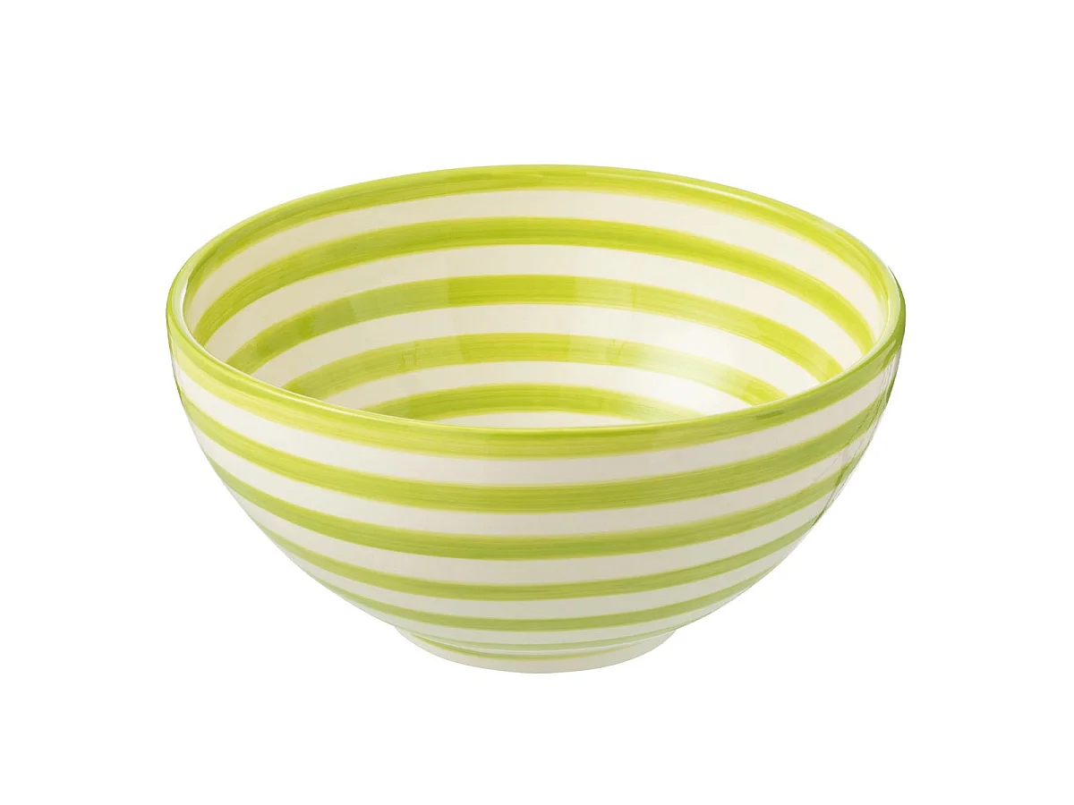 Saladier en Céramique "Granada Rayure" 28cm Vert