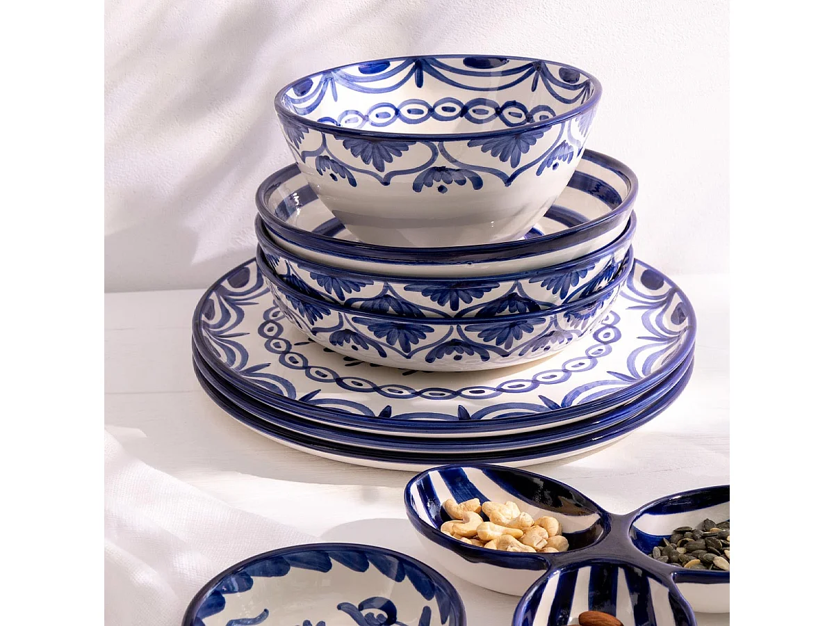 Saladier en Céramique "Granada" 40cm Bleu Cobalt