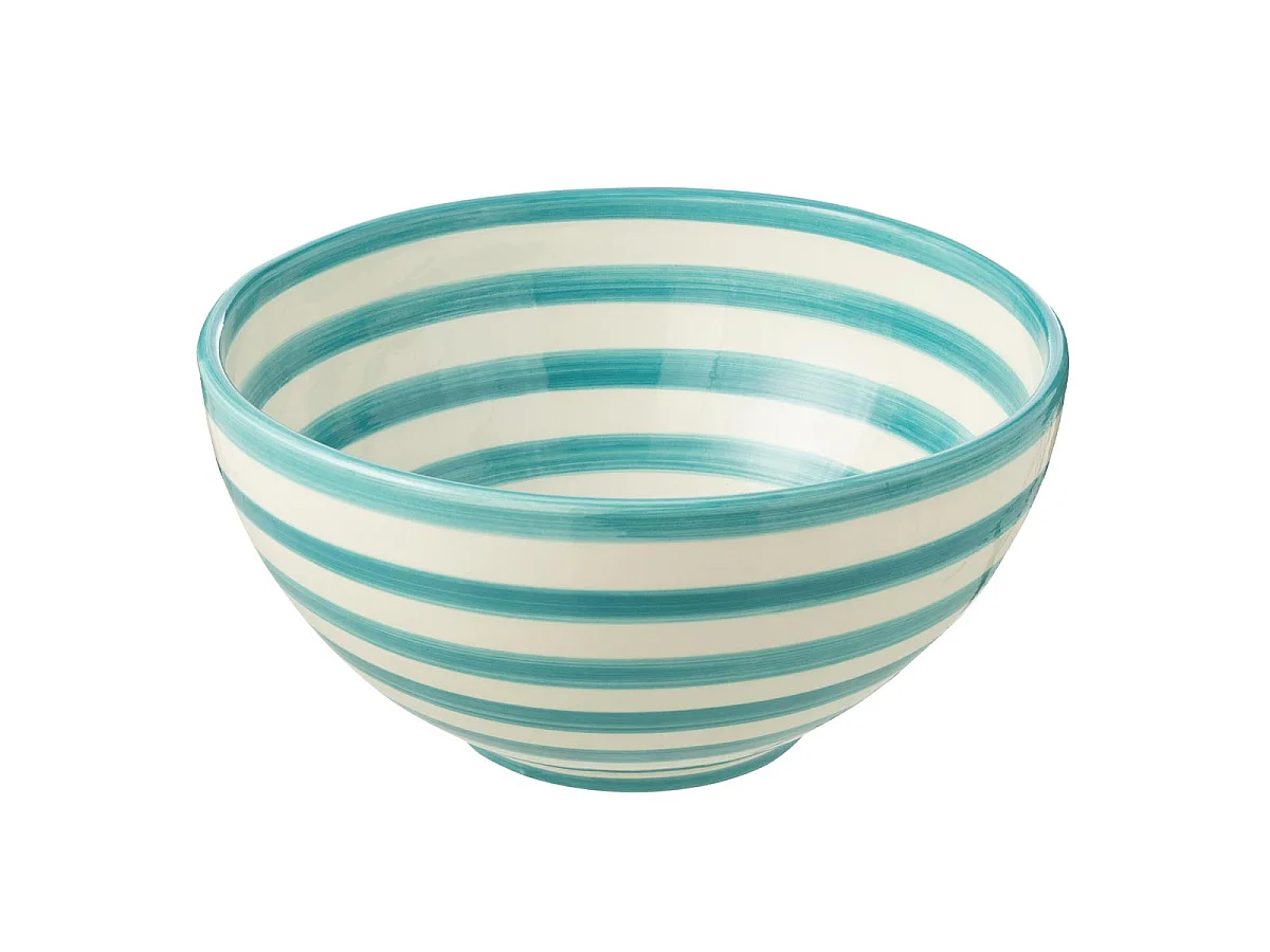 Saladier en Céramique "Granada Rayure" 28cm Bleu Aqua