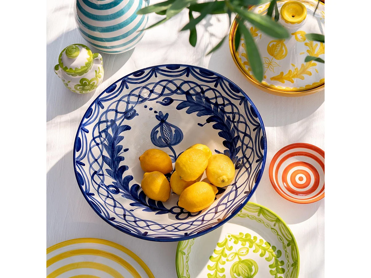 Saladier en Céramique "Granada" 28cm Bleu Cobalt