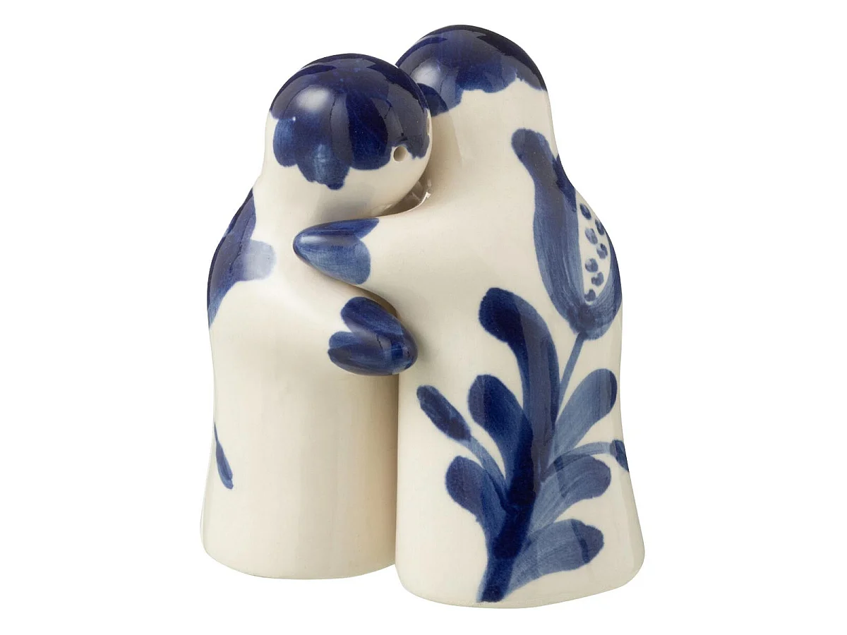 Salière & Poivrière en Céramique "Granada" 8cm Bleu Cobalt