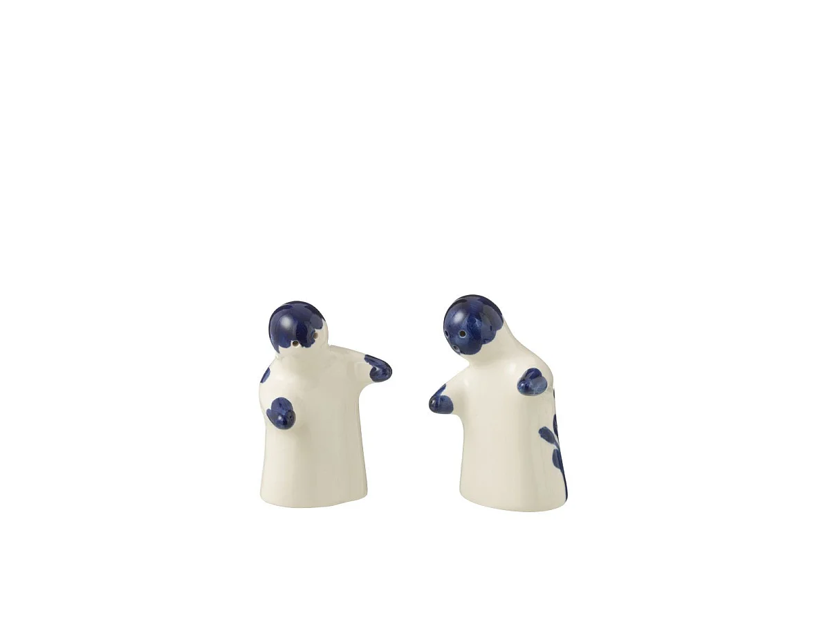 Salière & Poivrière en Céramique "Granada" 8cm Bleu Cobalt