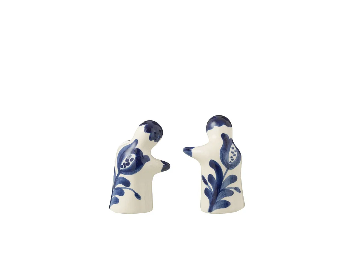 Salière & Poivrière en Céramique "Granada" 8cm Bleu Cobalt