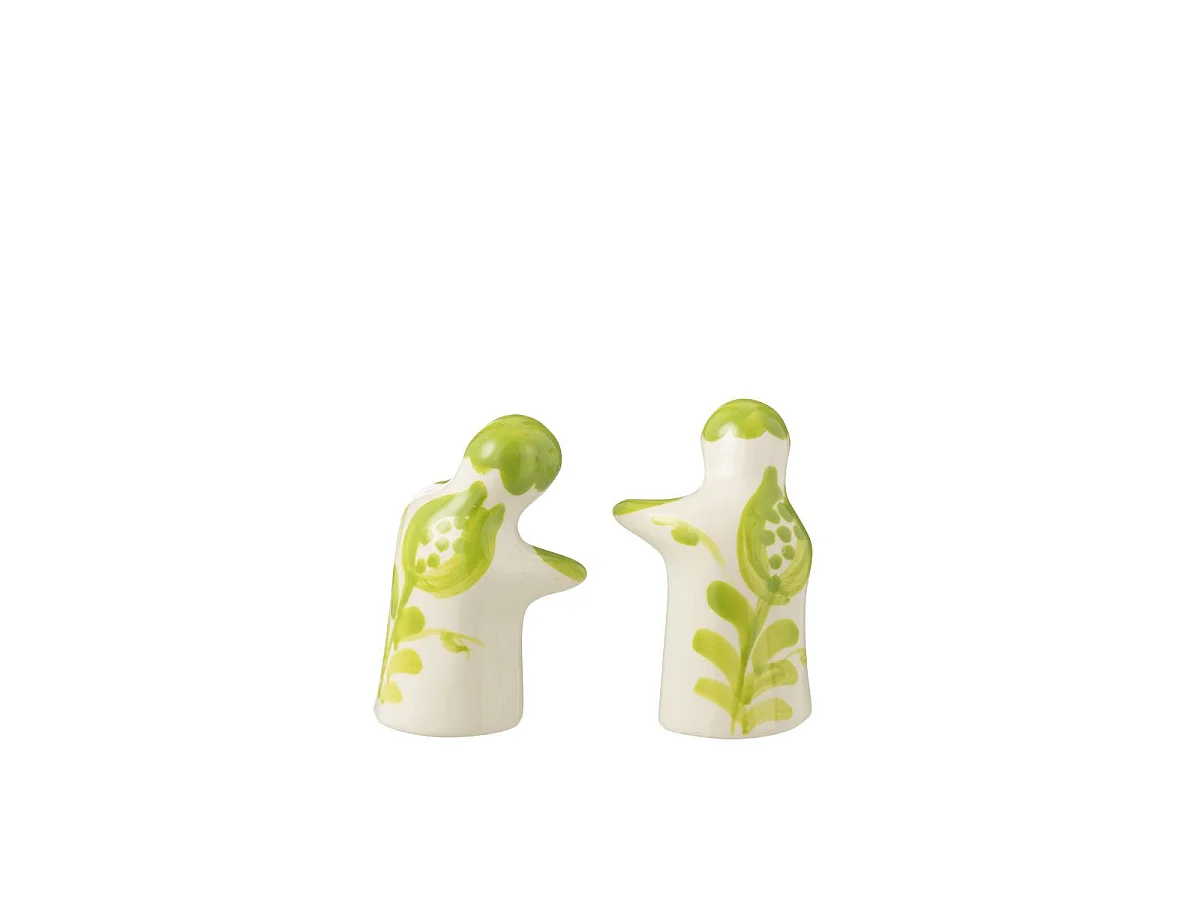Salière & Poivrière en Céramique "Granada" 8cm Vert