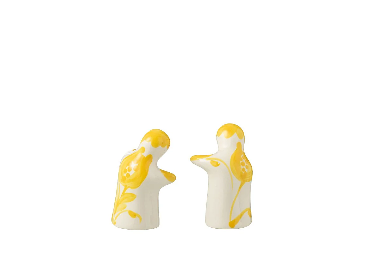 Salière & Poivrière en Céramique "Granada" 8cm Jaune