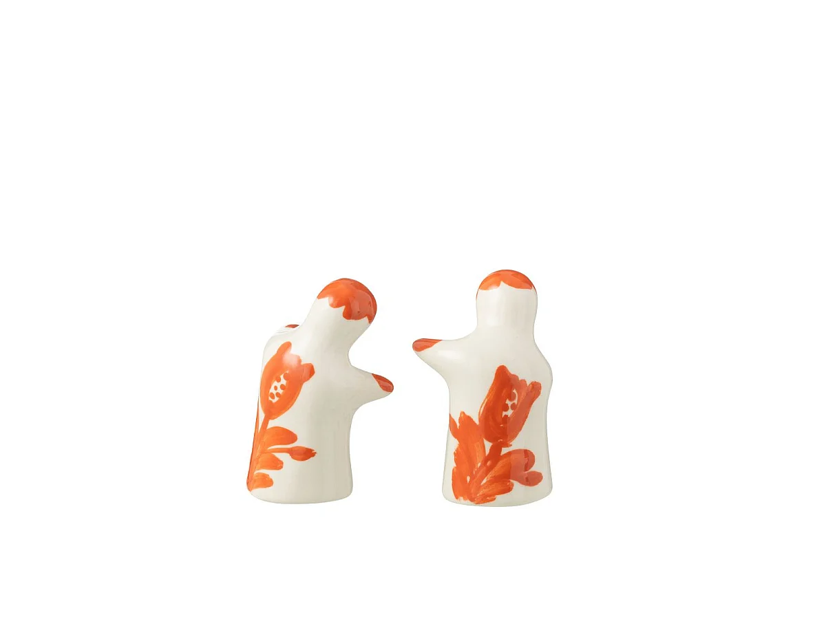 Salière & Poivrière en Céramique "Granada" 8cm Orange