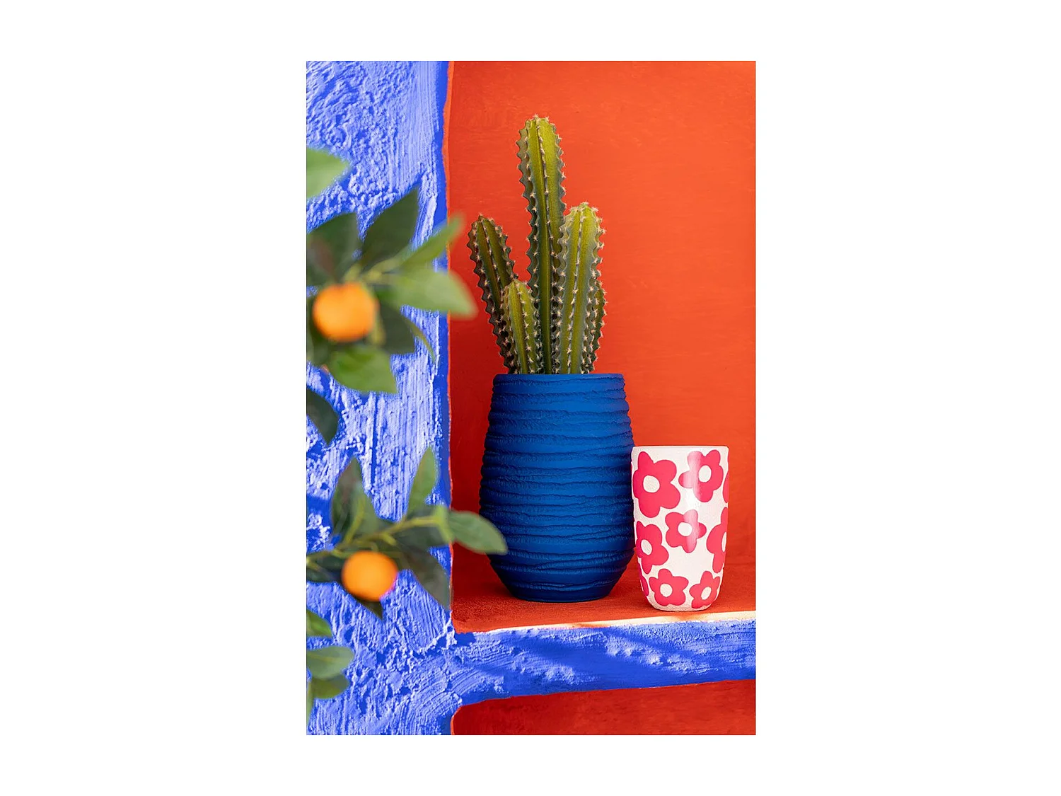 Vase en Céramique "Fiesta" 30cm Bleu