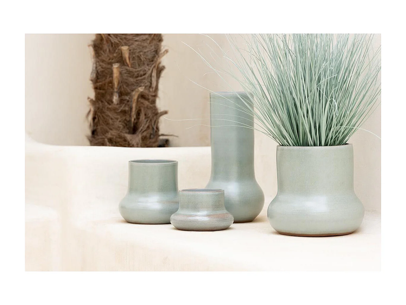 Vase en Céramique "Organique" 40cm Vert