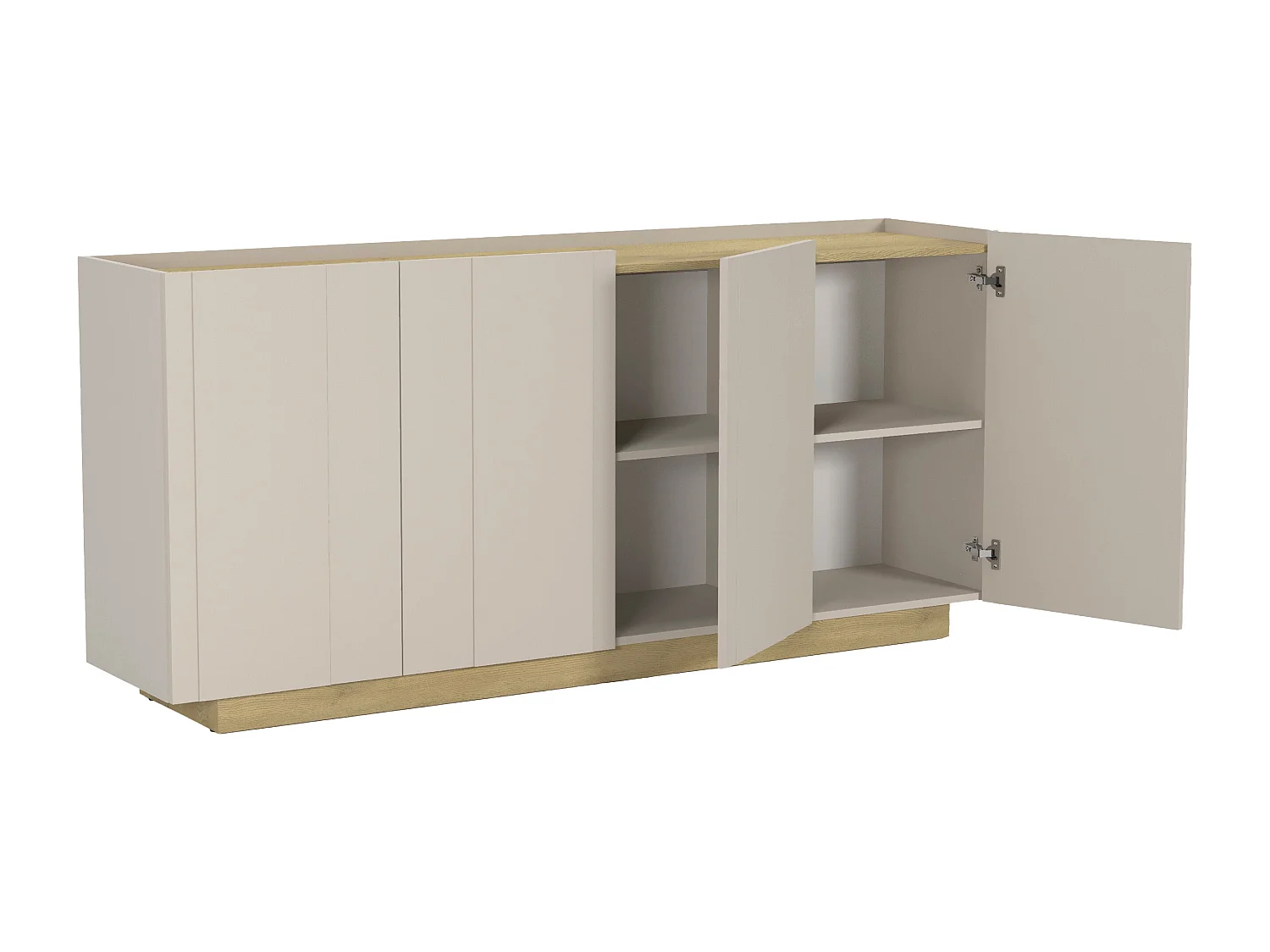 Buffet avec 4 portes - Beige et Naturel clair - ANARZA