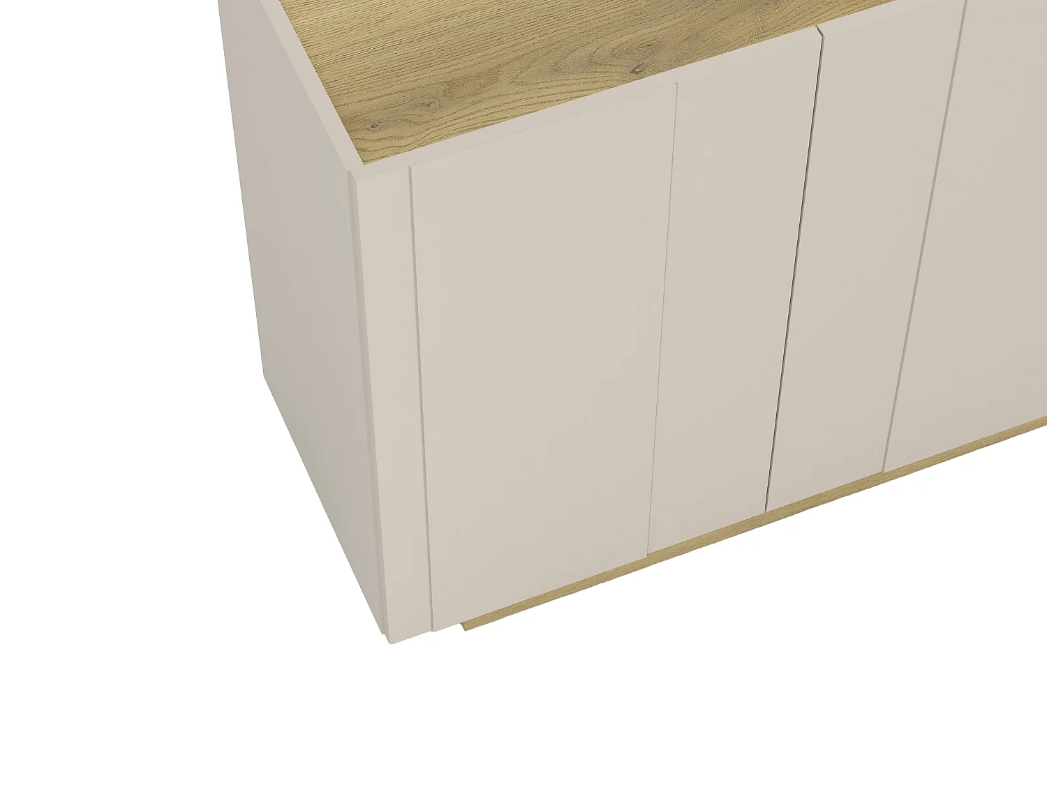 Buffet avec 4 portes - Beige et Naturel clair - ANARZA