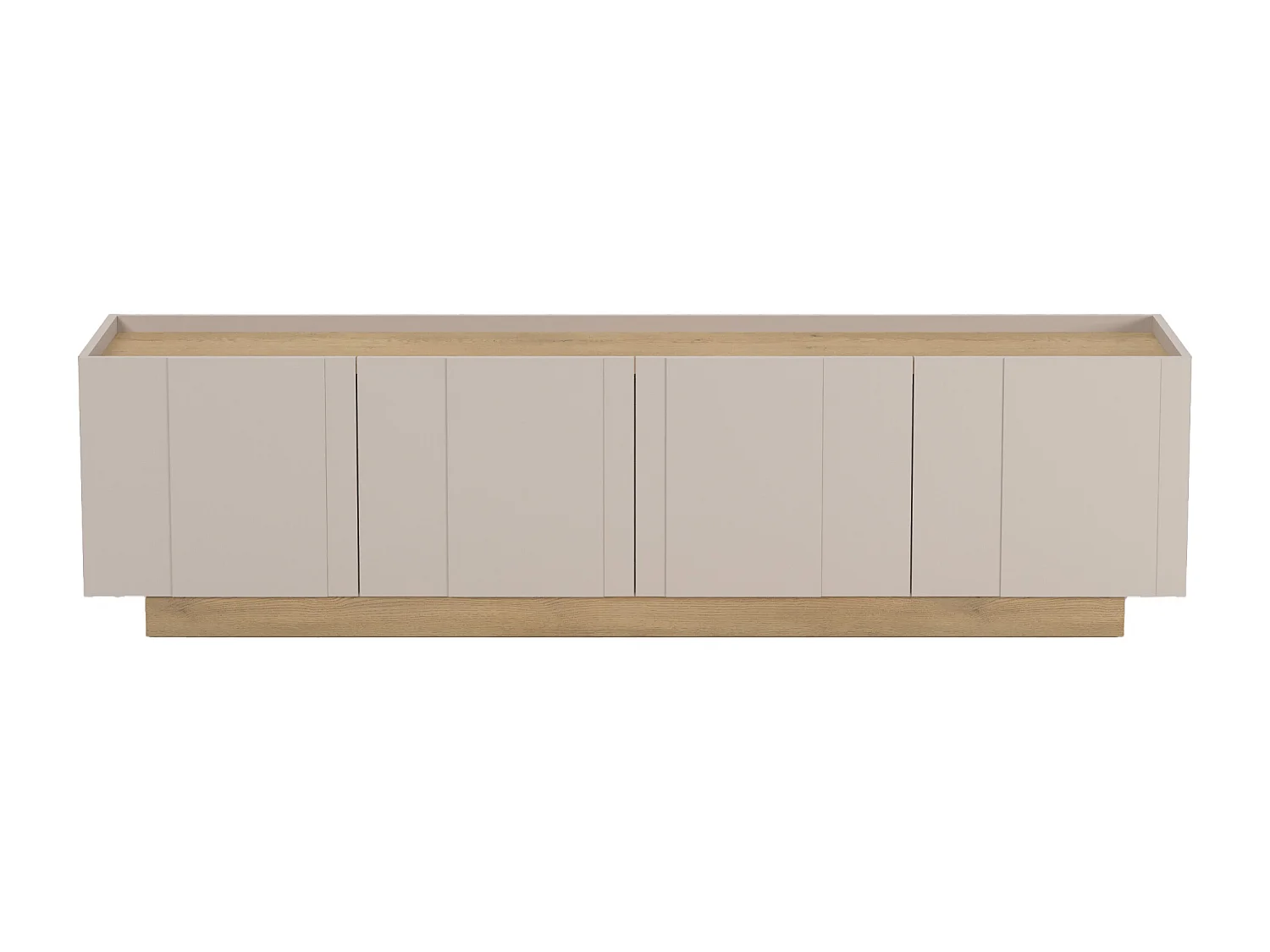 Meuble TV avec 4 portes - Beige et Naturel clair - ANARZA