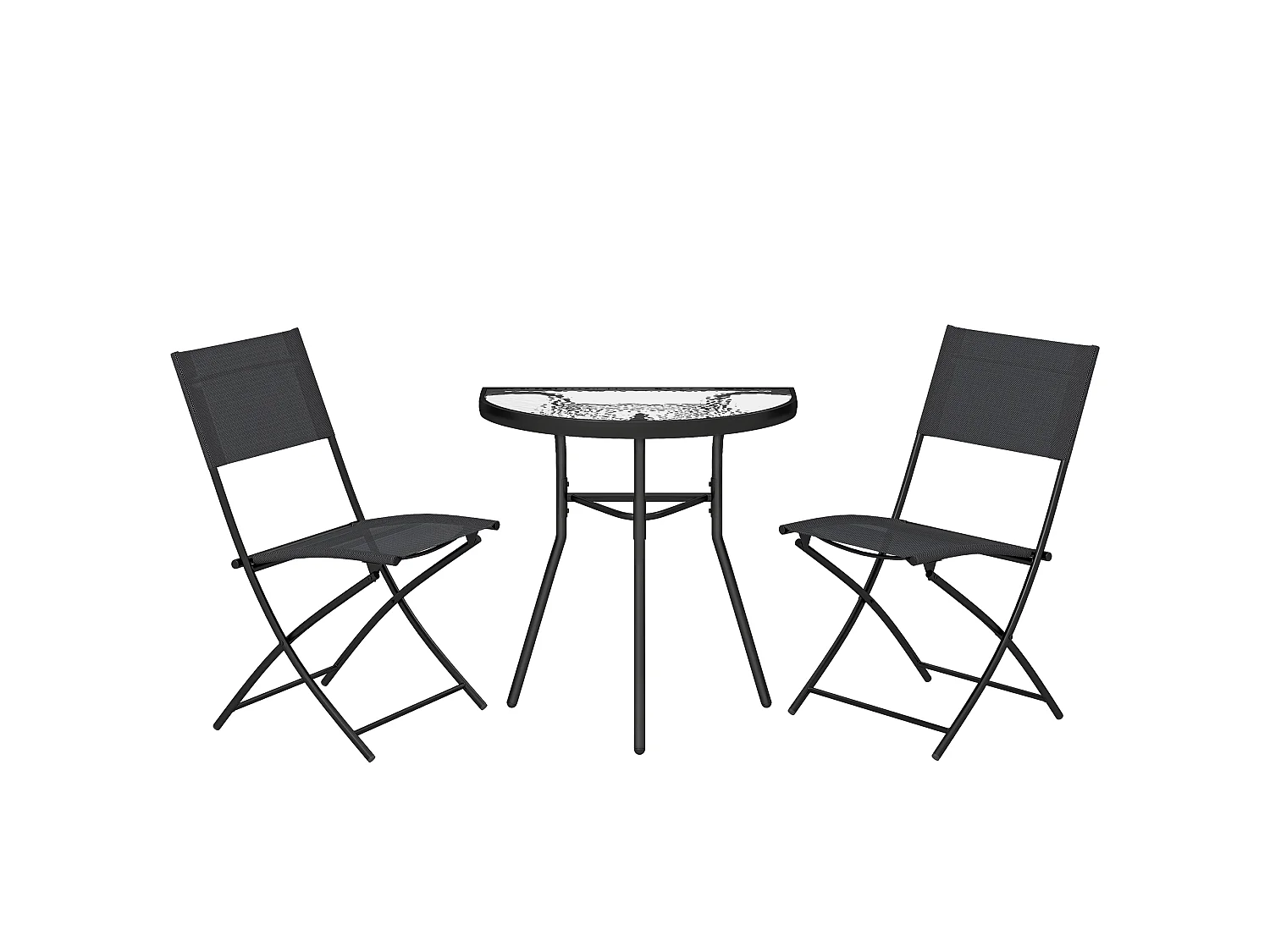 Ensemble bistrot de balcon demi-table 2 chaises