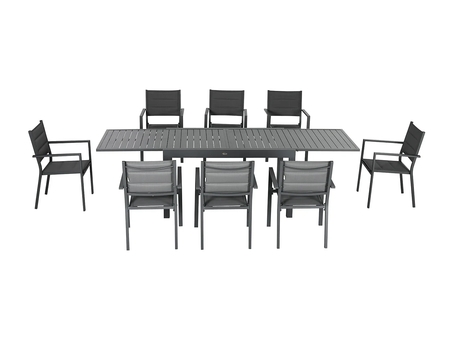 Salon de jardin 8 personnes – Table extensible – Chaises empilables