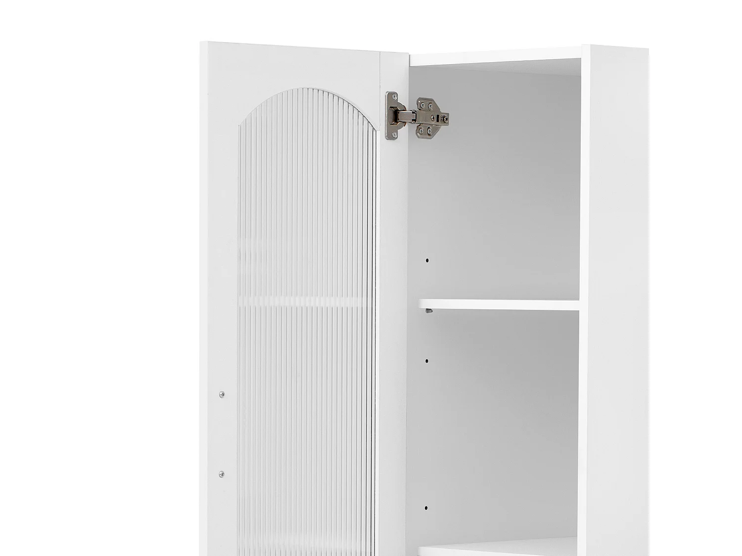 Hohes Küchen-Sideboard – 98 x 40 x 177 cm – mit verstellbaren Einlegeböden und Schubladen + Türen – MDF – weiß