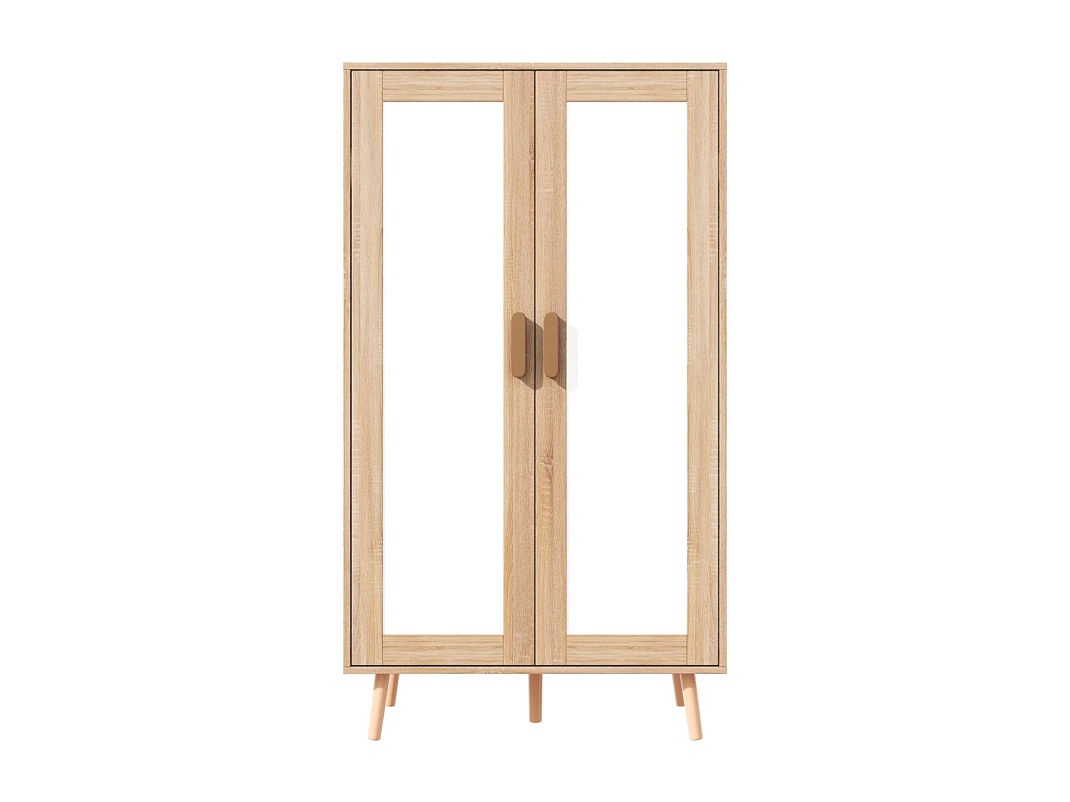 Armoire de chambre pour enfant - 80 x 46 x 141.5 cm - avec 2 portes - aspect bois - MDF - naturel + blanc