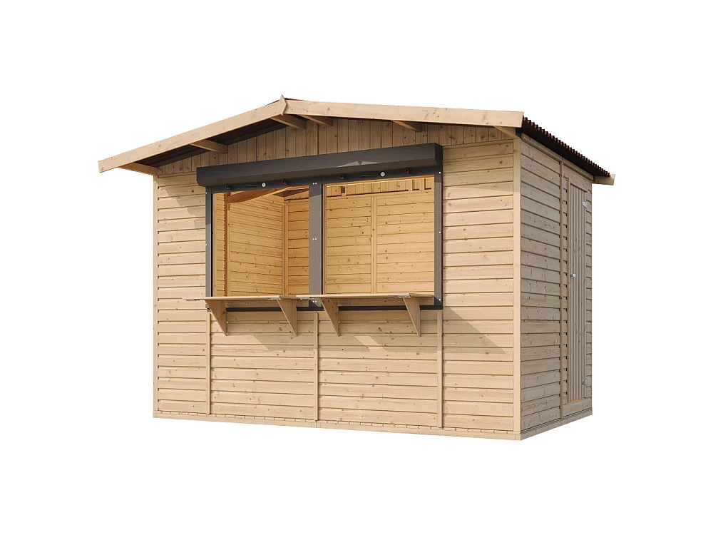 Caseta de jardín de madera - 263 x 336 cm / 6m² - M150Z