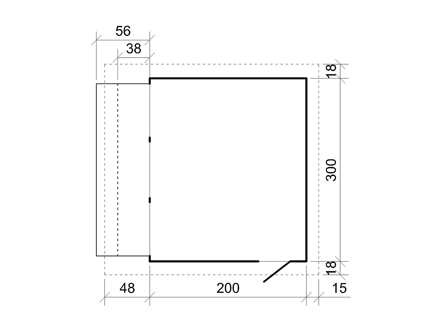 Wooden Market Stall with Lockable Roller Shutters - 6 m² / 263 x 336 x H232 cm - M150AZ