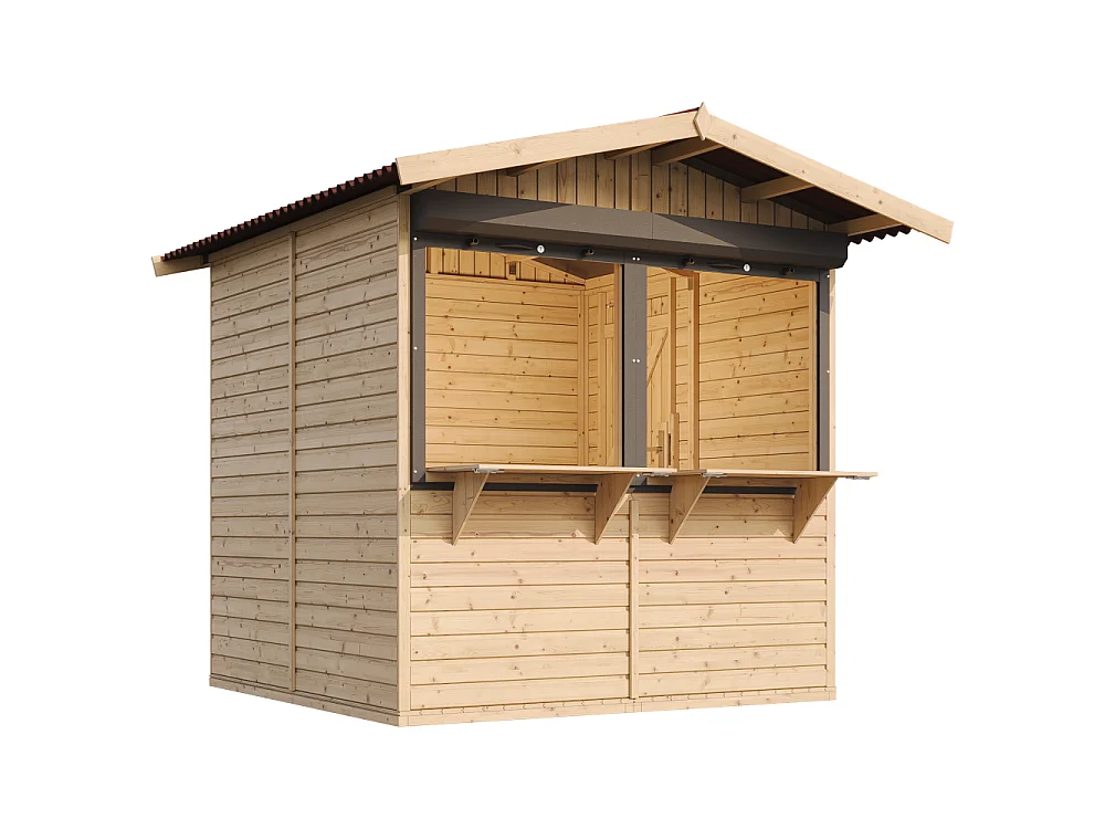 Maison de jardin en bois, étal de marché en bois H232x253x263 cm/4 m2 - M149Z