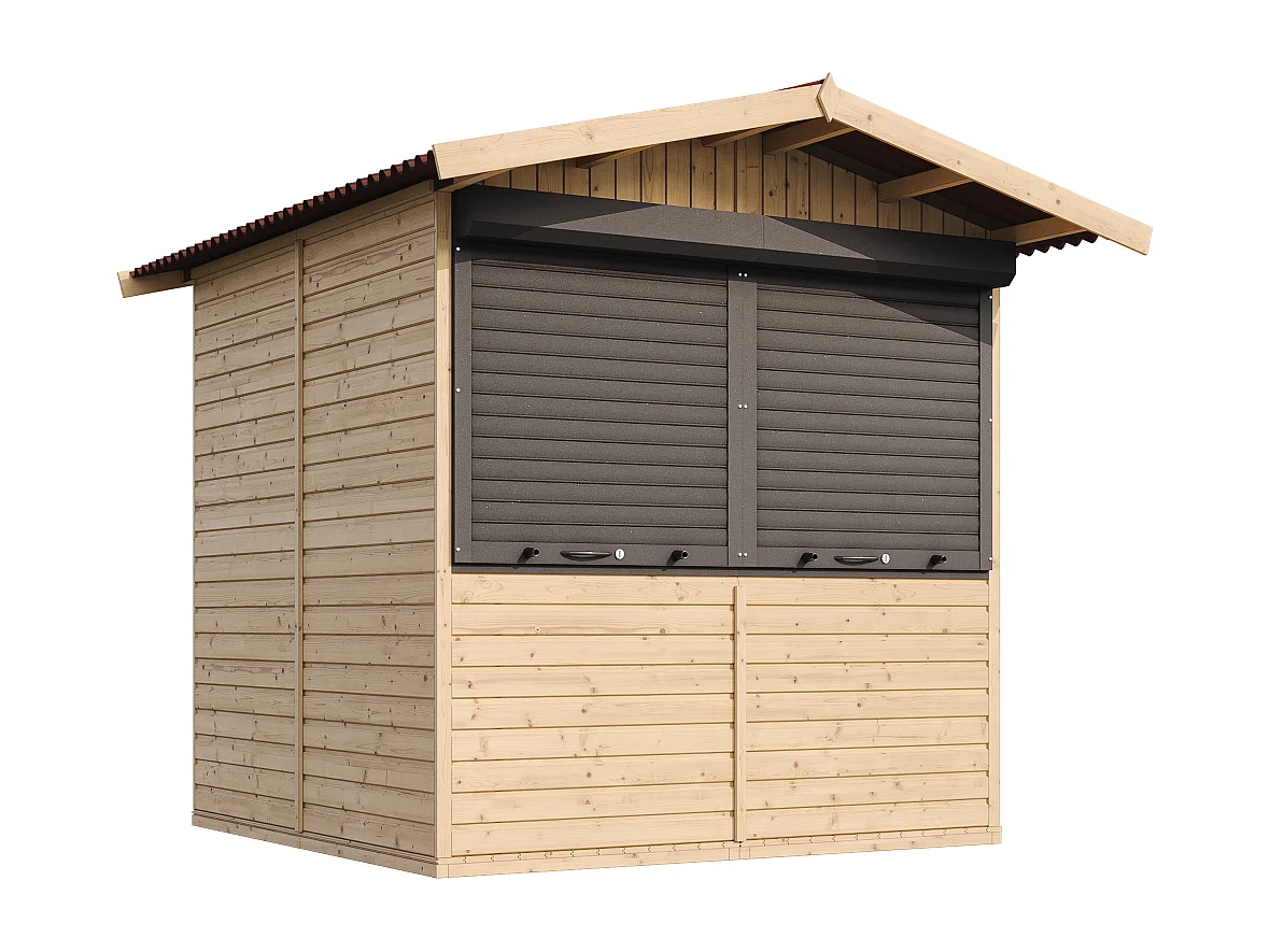 Maison de jardin en bois, étal de marché en bois H232x253x263 cm/4 m2 - M149Z