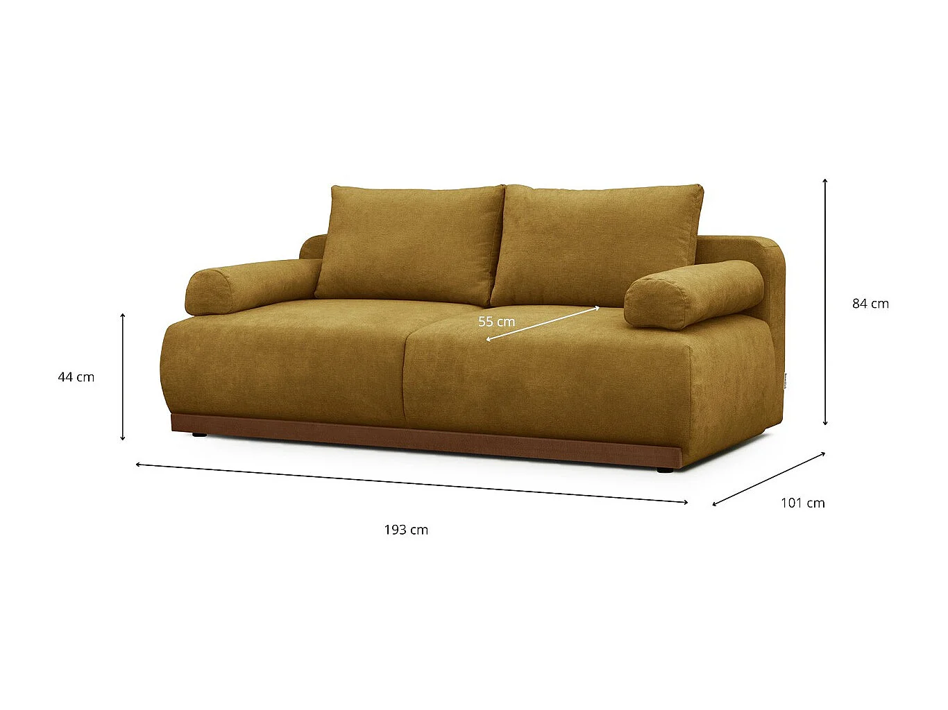 Canapé convertible 3 places avec coffre de rangement en tissu chenille bronze - ouverture rapide - Auteuil