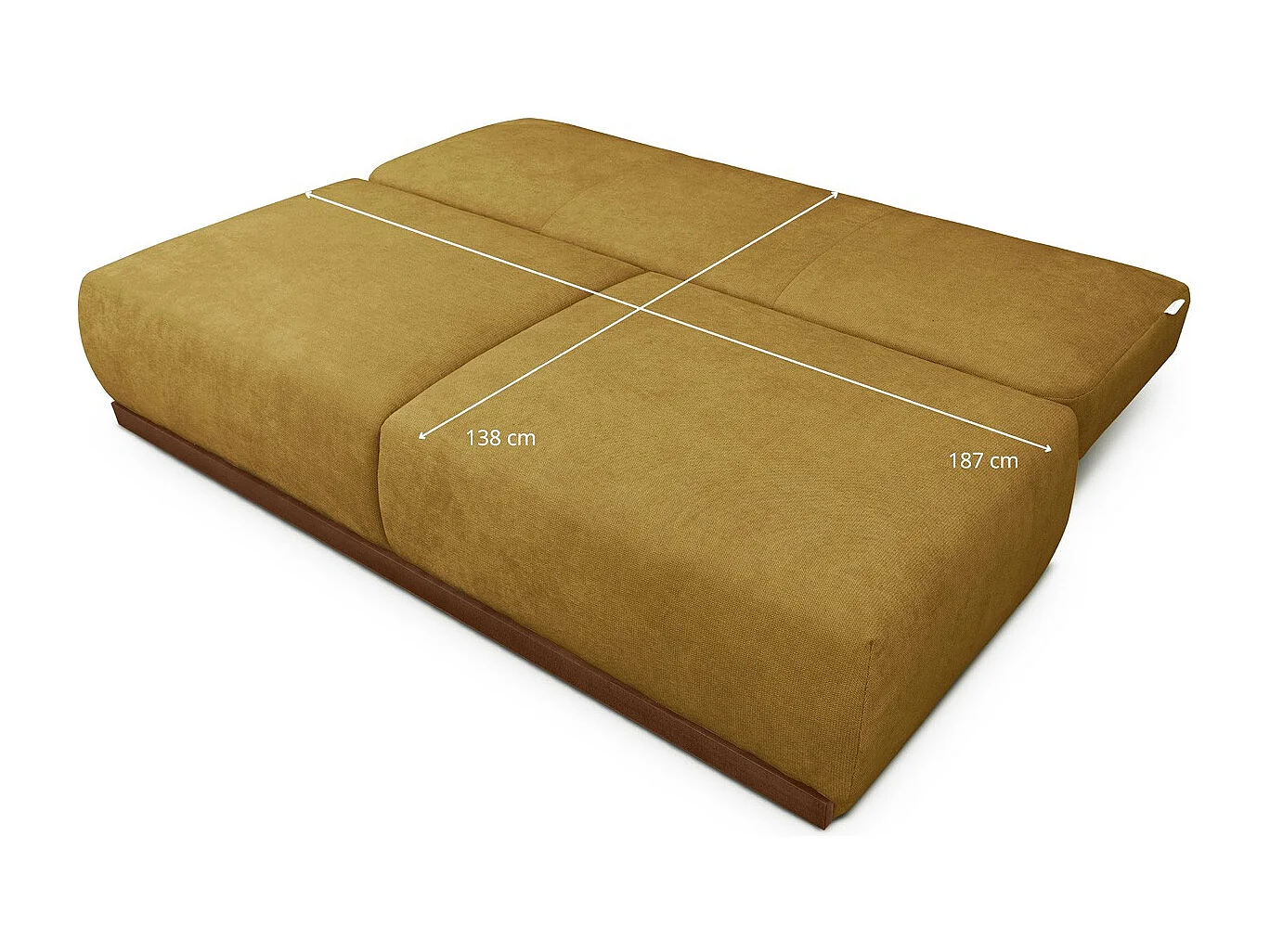 Canapé convertible 3 places avec coffre de rangement en tissu chenille bronze - ouverture rapide - Auteuil