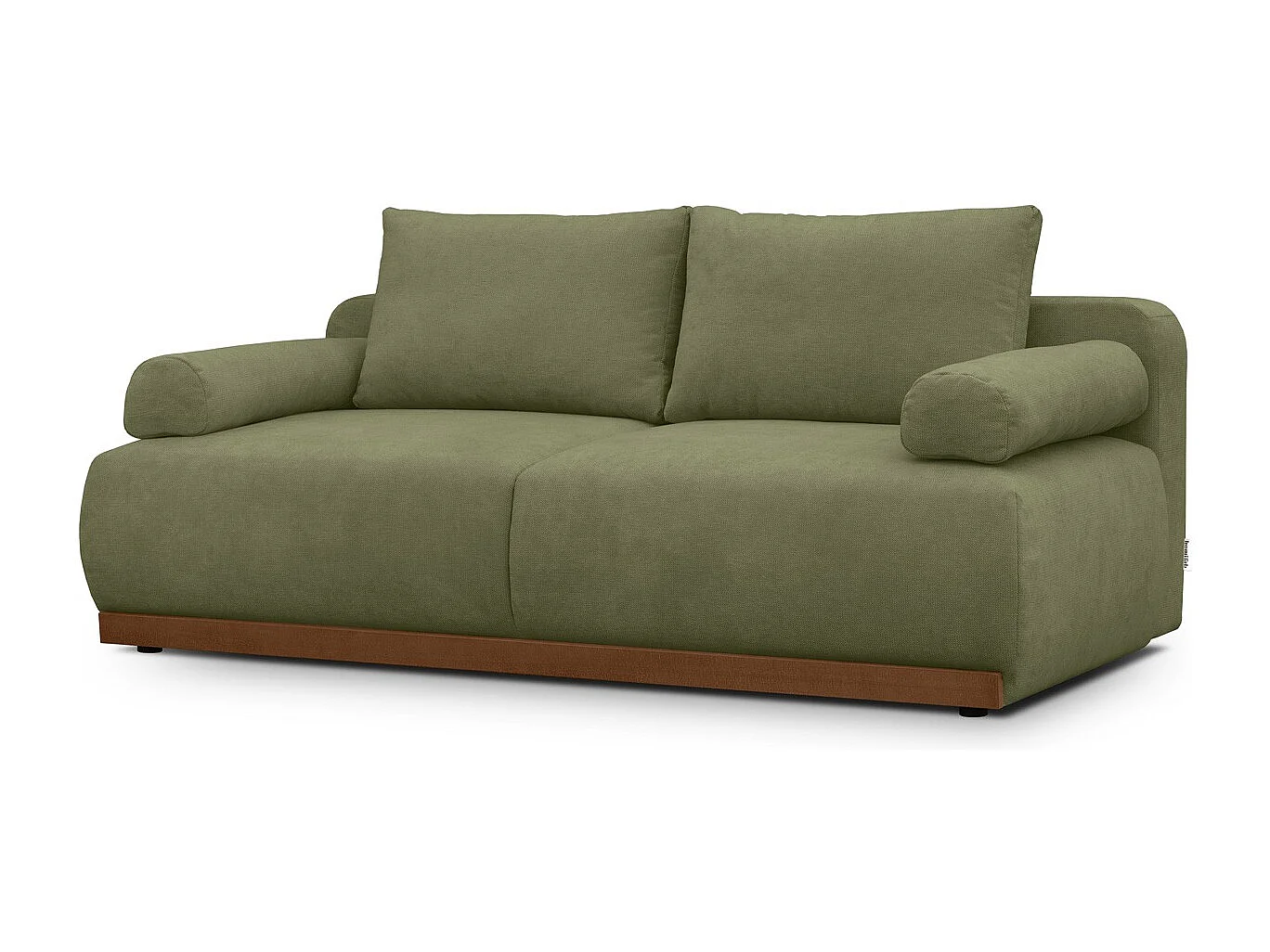 Canapé convertible 3 places avec coffre de rangement en tissu chenille vert olive - ouverture rapide - Auteuil