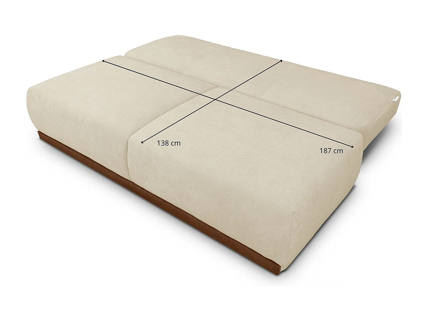 Canapé convertible 3 places avec coffre de rangement en tissu chenille beige foncé - ouverture rapide - Auteuil