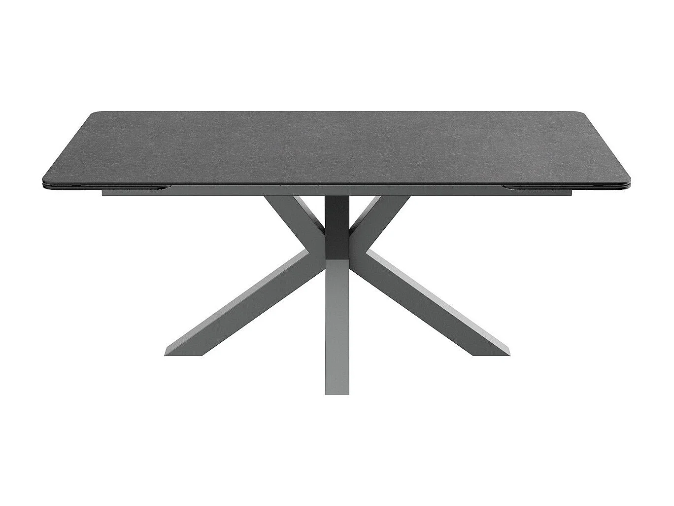 Table à manger rectangulaire extensible 8/10 pers. en céramique gris anthracite et piètement noir 180/260x100 cm - Stromboli