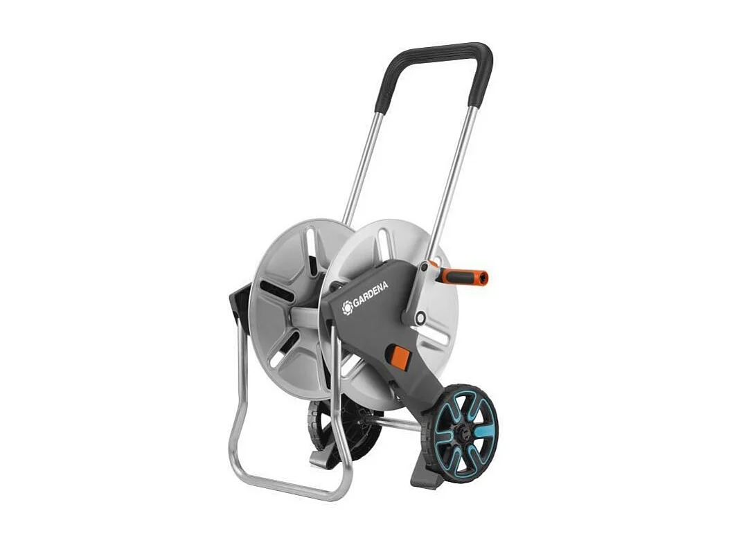 Dévidoir sur roues GARDENA AQUAROLL M métal 60 m - gris et rouge