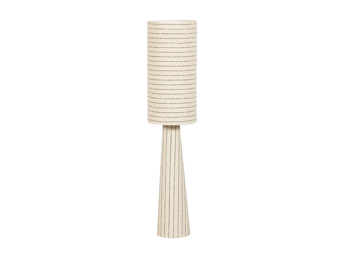Loft - Lampadaire à rayures en métal et tissu bouclette H130cm - Beige