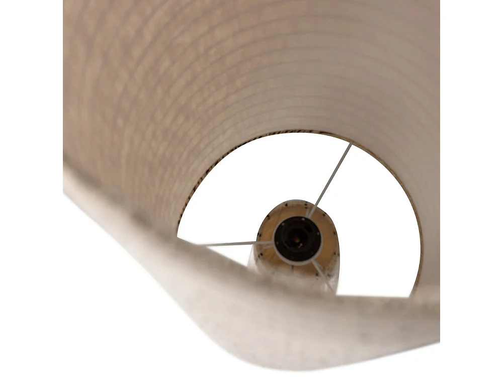 Loft - Lampadaire à rayures en métal et tissu bouclette H130cm - Beige