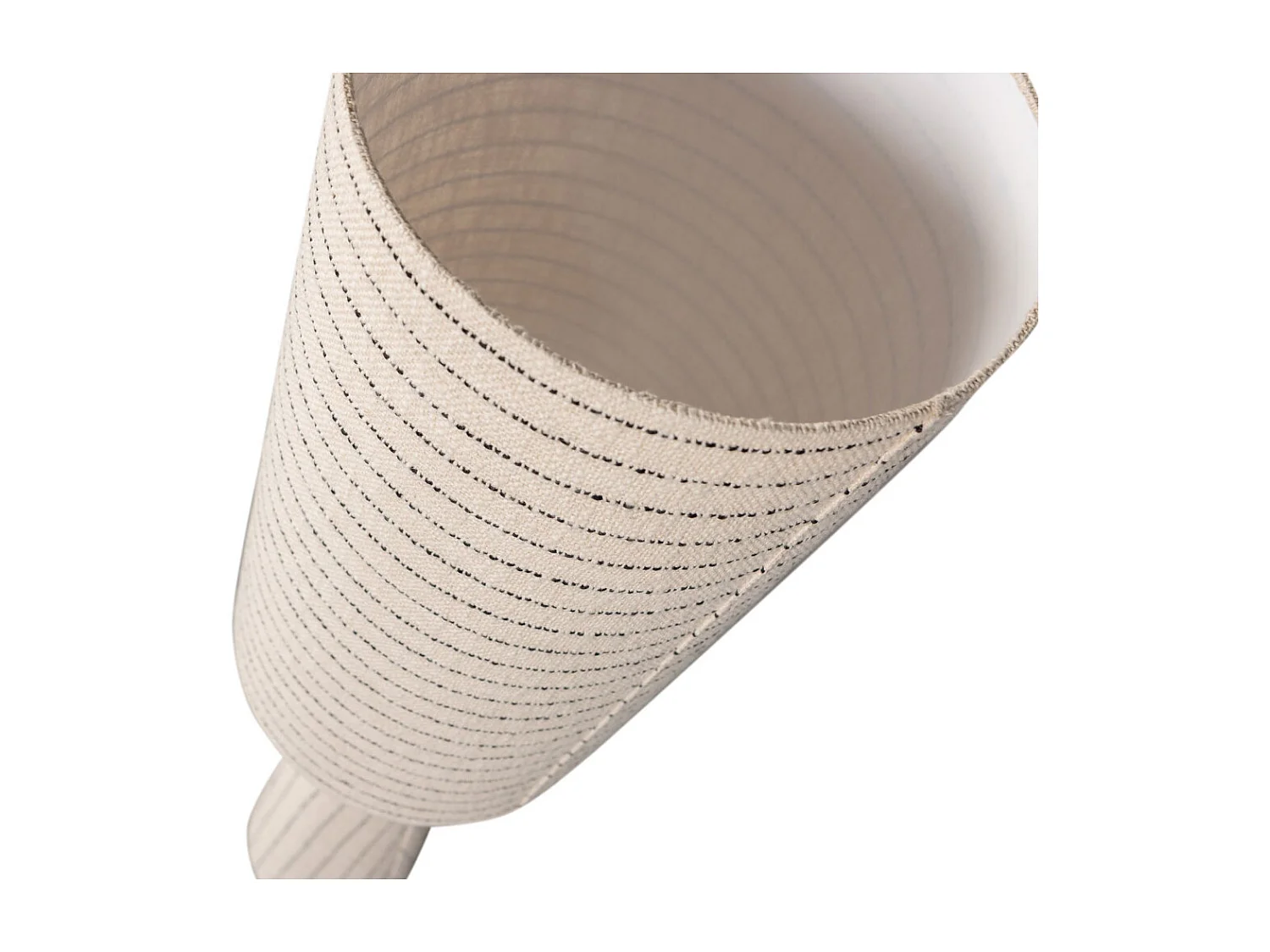 Loft - Lampadaire à rayures en métal et tissu bouclette H130cm - Beige
