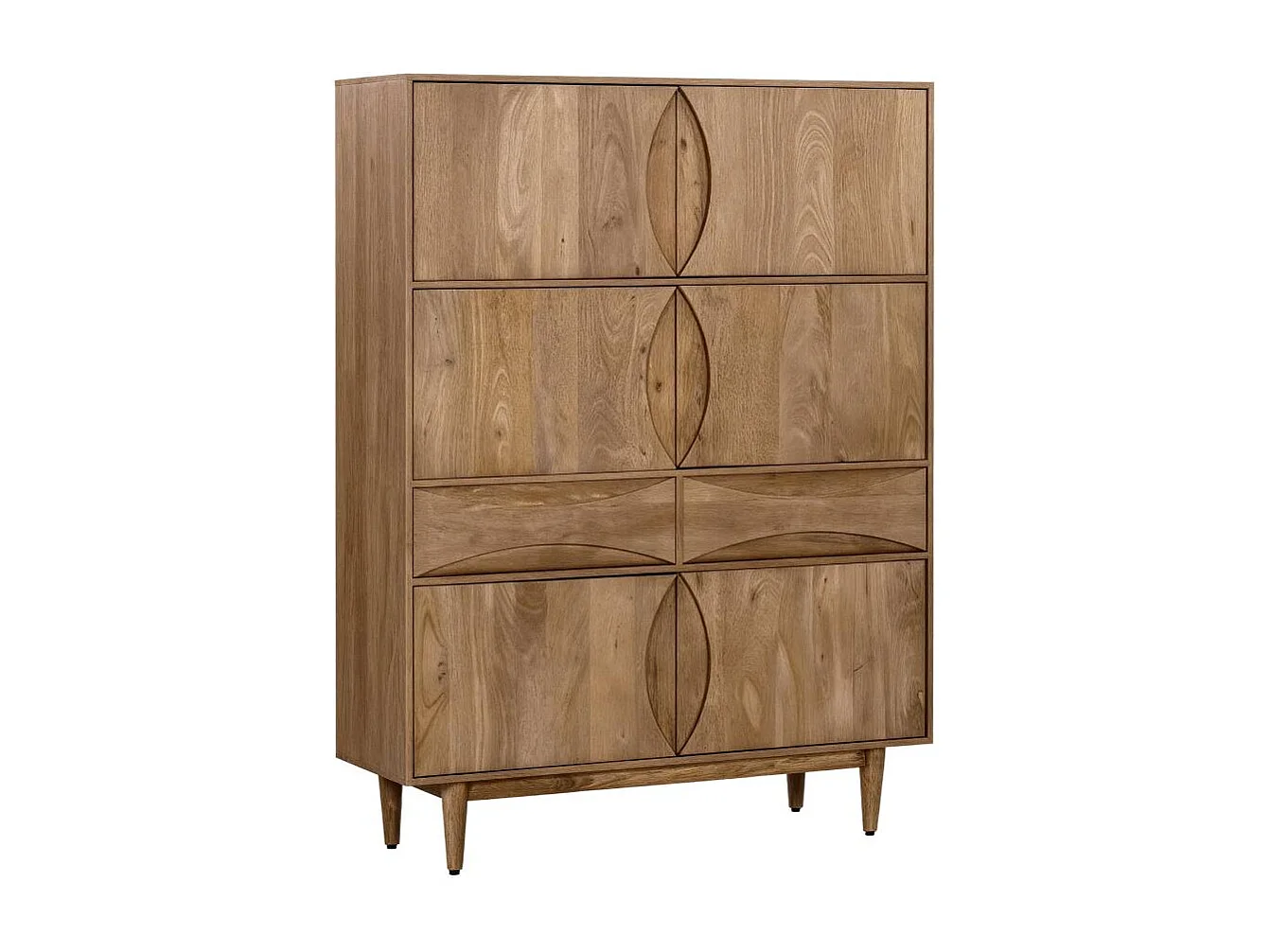 Armoire en bois de manguier 6 portes 2 tiroirs Folia