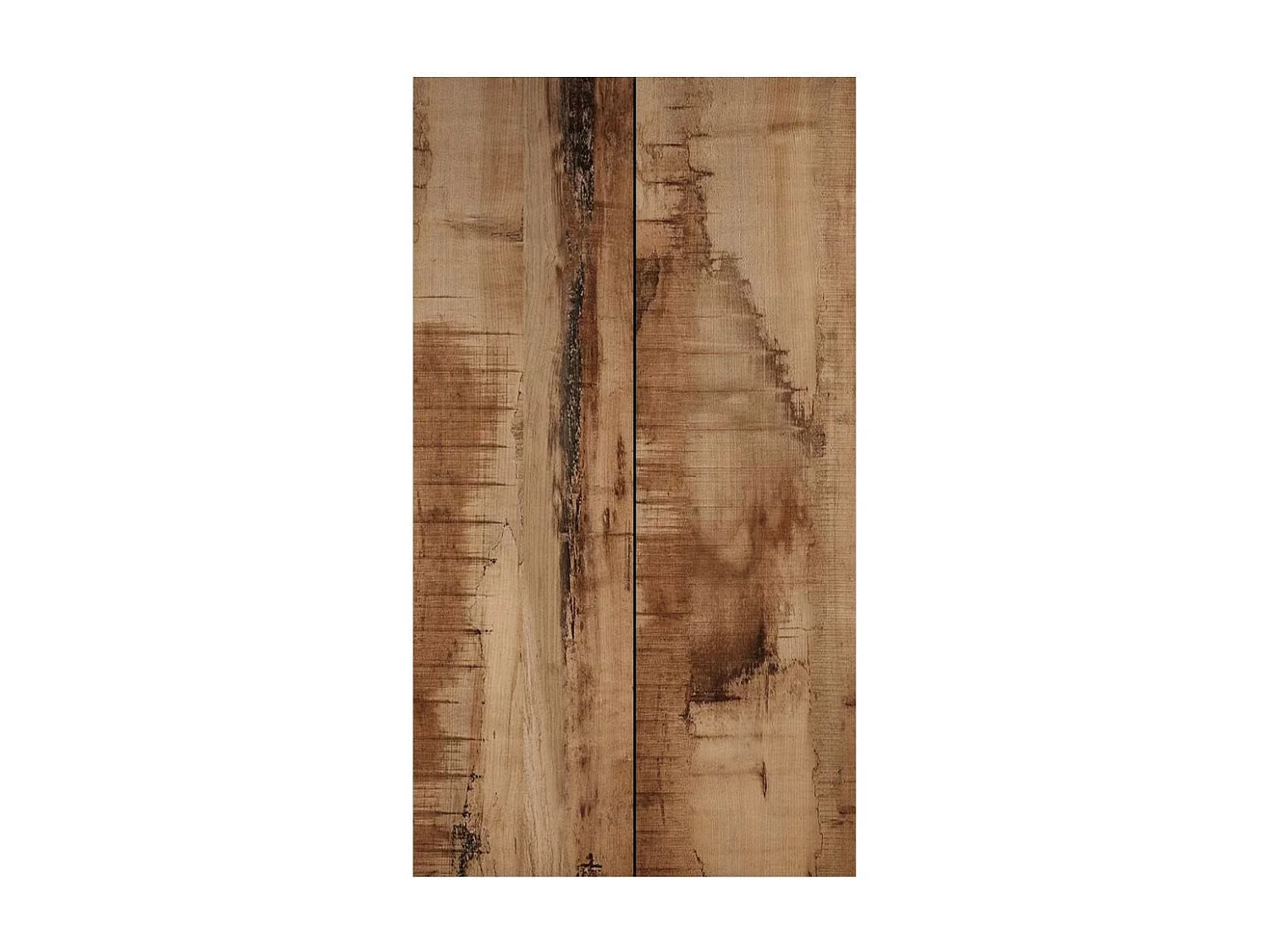 Rangement 2 portes noir graphite et aspect bois antique - SYNERGIE