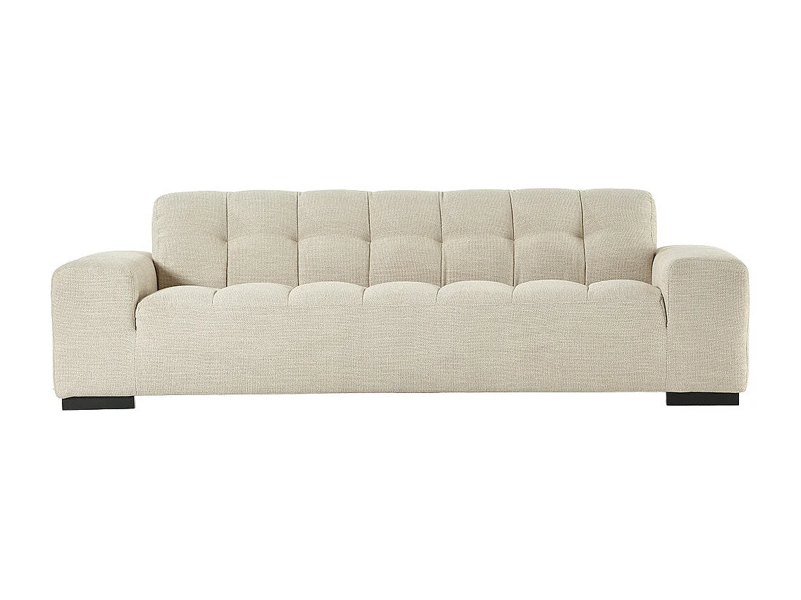 Canapé droit 4 places en tissu texturé beige chiné