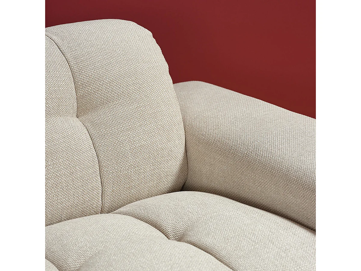 Canapé 4 places en tissu texturé beige