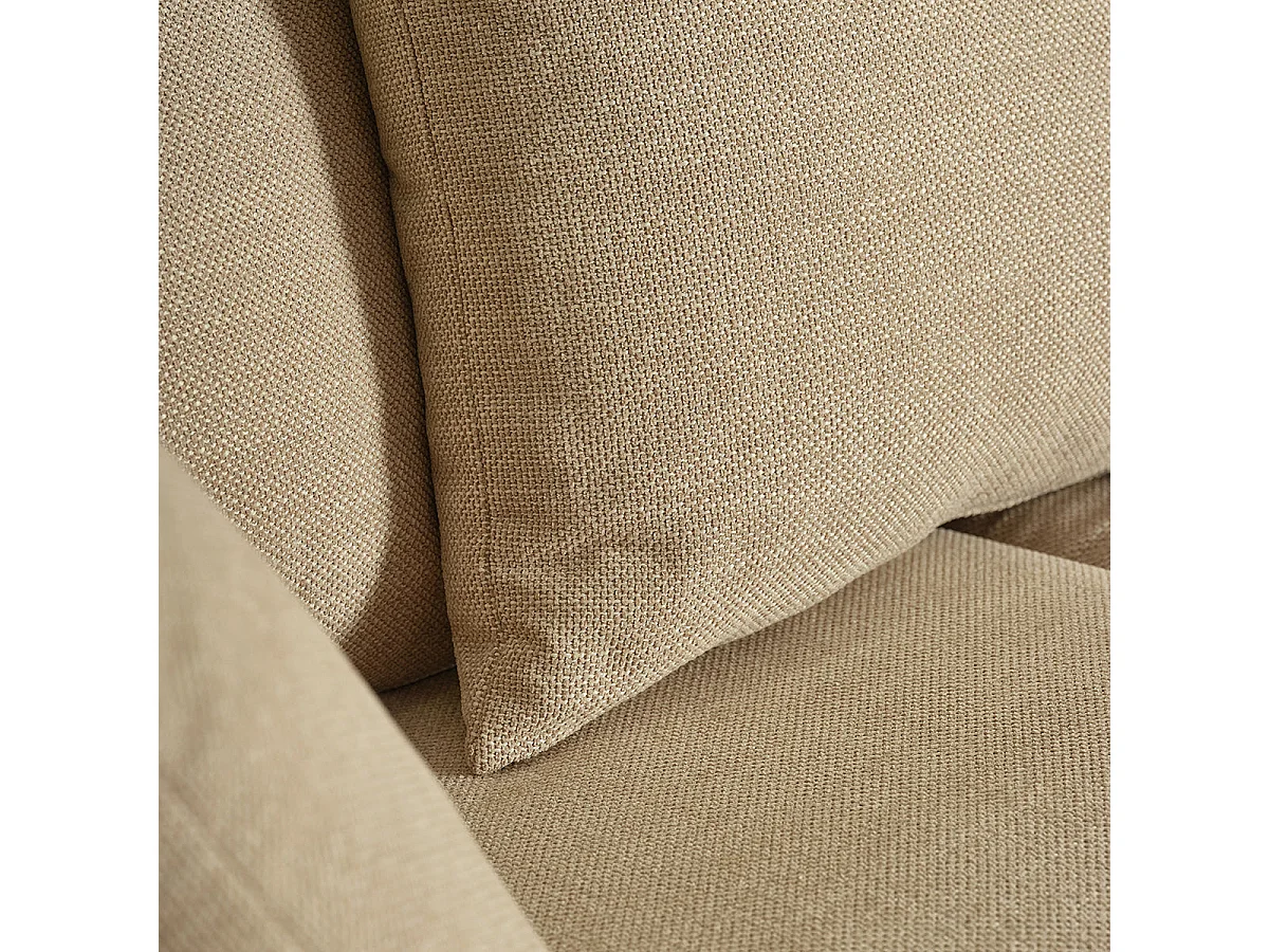 Divano lineare a 3 posti in tessuto testurizzato beige melange